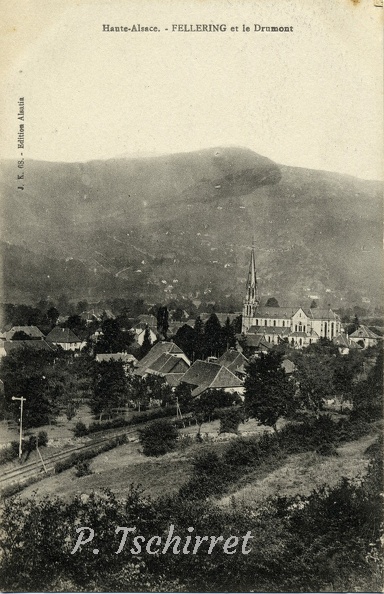 Fellering-vue-sur-Eglise-et-Drumont-1914