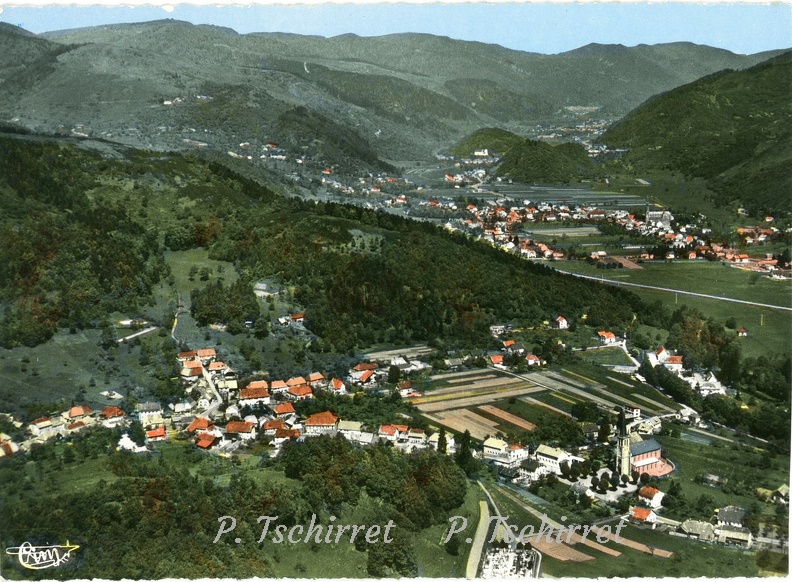 Husseren-vue-du-Bannwehr-sur-le-petit-Husselberg-1954