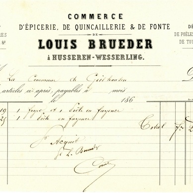 BRUDER Louis epicerie quincaillerie Husseren Wesserling